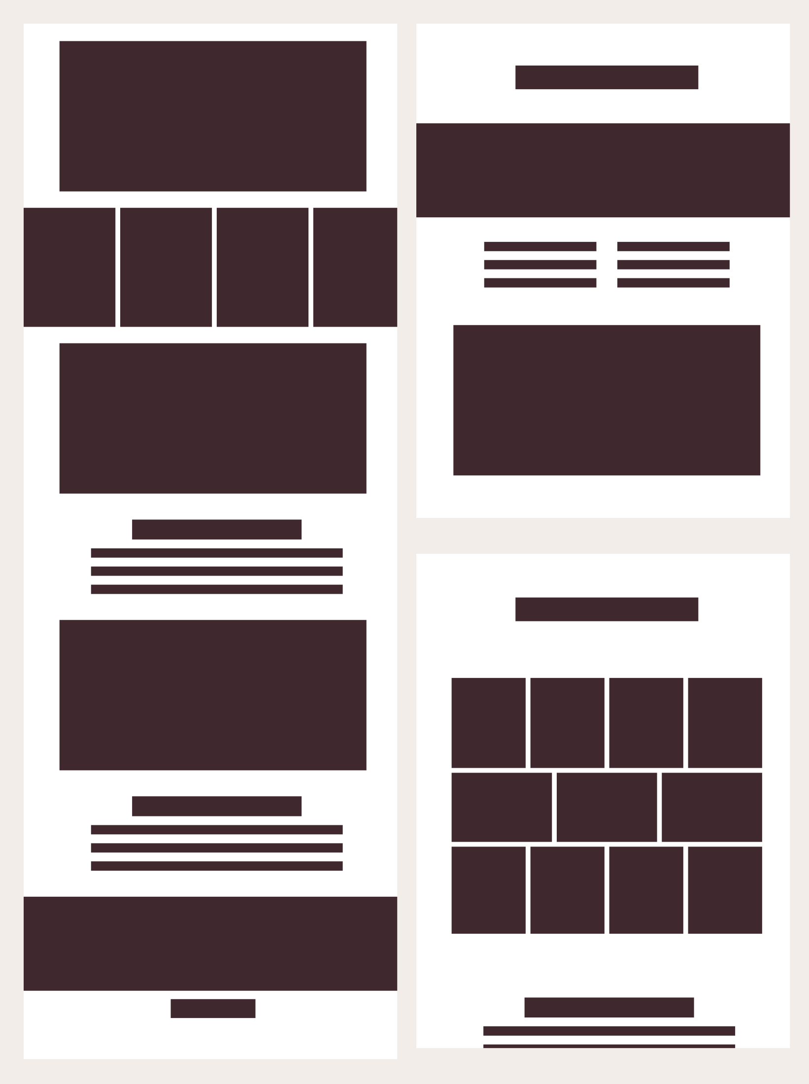 Layout example showing the structured grid system and generous whitespace