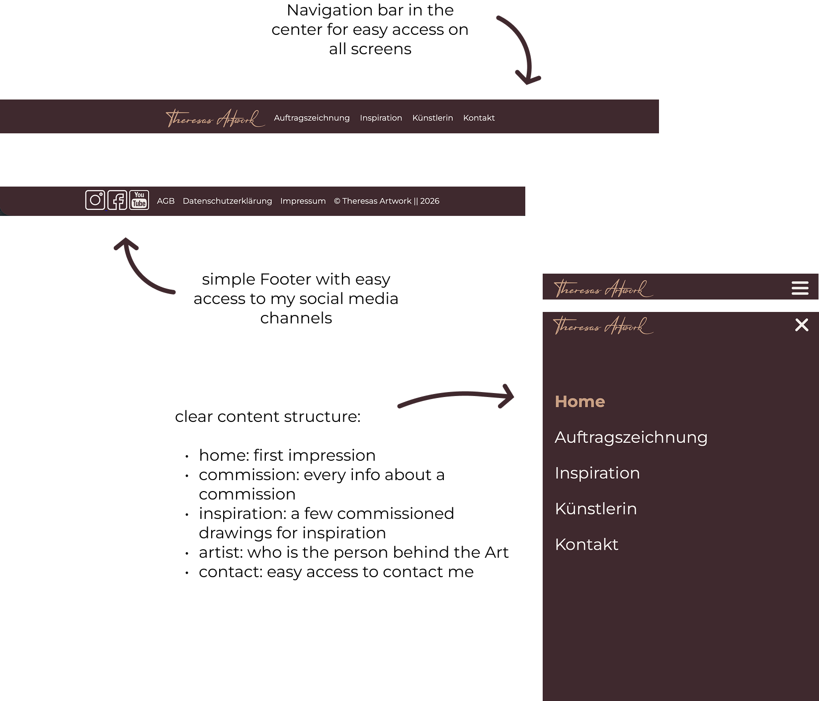 Screenshot of the navigation menu showing a clean layout and intuitive structure