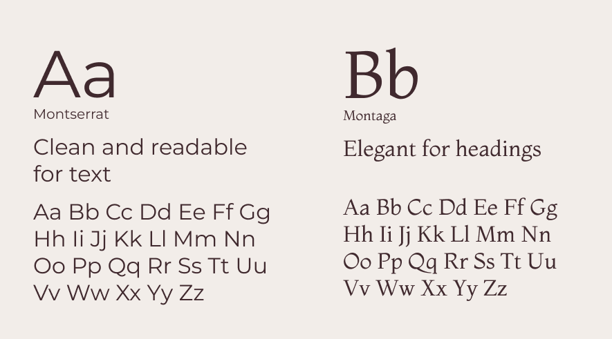 Typography example showing the combination of serif and sans-serif fonts